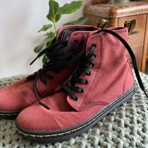 burgundy sheridan canvas dr martens